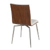 LumiSource Set of 2 Mason Dining Chairs with Swivel In Stainless Steel Walnut Wood/Cream - 4 of 4