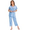Collections Etc Lace Trim Floral Print 2-Piece Capri Pajama Set - 4 of 4