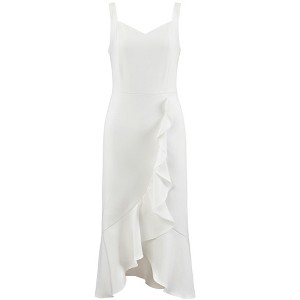 INSPIRE CHIC Women's Ruffled Elegant Sweetheart Neck Sleeveless Midi Fishtail Dress - 1 of 4