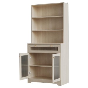 Kitchen Pantry Cabinet, 62 Inch Freestanding Hutch Cupboard with Large Countertop - 1 of 4
