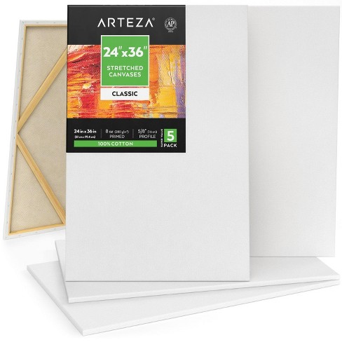 Arteza 18 inch x 24 inch Stretched Canvas (Pack of 4)
