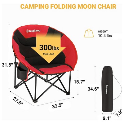 KingCamp 2-Pack Black and Red Foldable Polyester Lounge Chairs