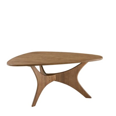 NicBex Set of 1 or 2 Unique Triangle Side Tables 21" or 40"W Wood Veneer Top, Cottage Style for Small Spaces