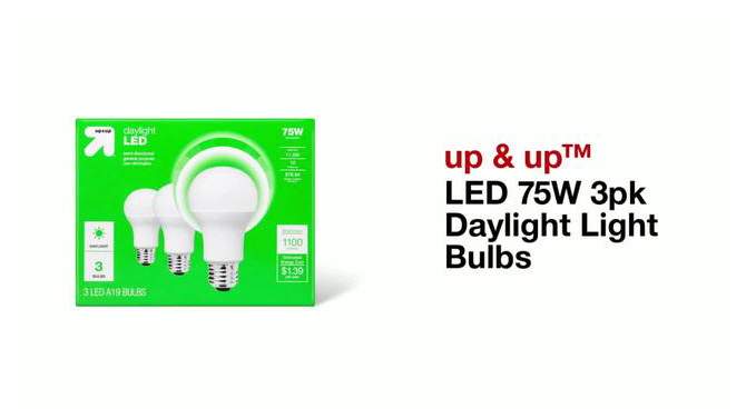 LED 75W 3pk Daylight Light Bulbs - up &#38; up&#8482;, 2 of 5, play video