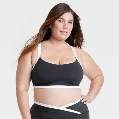 Women's Everyday Soft Light Support Piped Midline Sports Bra - All In Motion™ Black 2X