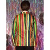 Lars Amadeus Men's Notch Lapel Prom Party Rainbow Striped Suit Jacket - 3 of 4