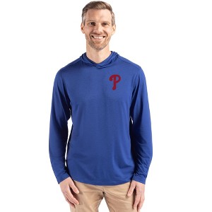 Philadelphia Phillies Cutter & Buck Coastline Epic Comfort Recycled Mens Hooded Shirt - 1 of 1