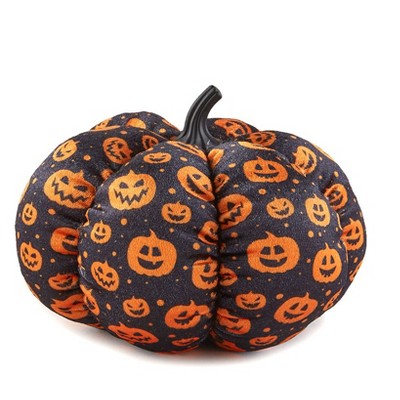 The Lakeside Collection Halloween Plush Pumpkins - Medium Jack-O-Lanterns