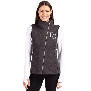 Kansas City Royals Cutter & Buck Mainsail Sweater Knit Womens Asymmetrical Vest - 1 of 1