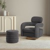 WestinTrends Alexandria Mid-Century Modern Faux Shearling Swivel Barrel Accent Chair With Storage Ottoman - 2 of 4
