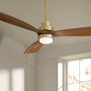 Casa Vieja 52" Delta Modern Indoor Ceiling Fan 3 Blade CCT LED Light Remote Control Soft Brass Finish Bedroom Living Room Kitchen DC Motor Decorative - 2 of 4