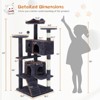 Aukfa 54-Inch Cat Tree Tower with Scratching Posts, Double Condos & Dangling Toys - Beige Pet Playhouse for Kittens and Cats, Dark Blue - 3 of 4