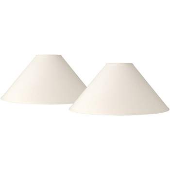 Springcrest Set of 2 Chimney Lamp Shades Ivory Large 6" Top x 23" Bottom x 13.5" Slant Spider Replacement Harp and Finial Fitting
