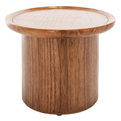 Flyte Natural Wood Oval Coffee Table with Pedestal Base