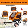 SEVOBAL Pet Strollers Pet Bike Trailer Dog Cart for Bicycle Pets, Easy Folding Cart Frame, Quick Release Wheel, Non-Slip Floor, Orange, 59"*30"*34" - 3 of 4