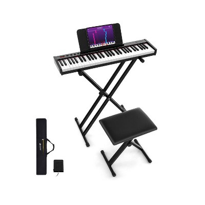 SUGIFT 61-Key Portable Electronic Keyboard Piano Complete Digital Piano Set with Stand and Stool