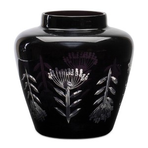 Etched Soda Lime Glass Urn Vase 6.5"D - 1 of 1
