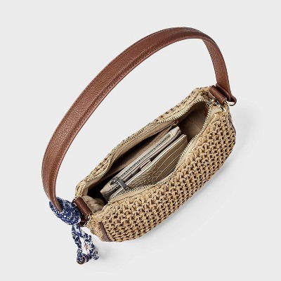 Сумки Universal Thread Straw Shoulder Bag with Charms - Universal Thread™ Tan — фото 3