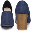 Perphy Denim Open Toe Chunky Heels Slide Sandals - 2 of 4