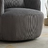 CAVINAS 34.25 "Wide Upholstered Swivel Accent Chair, 360-Degree Swivel Barrel with Pillow and Round Metal Base, for Living Room, Bedroom, Office - 3 of 4