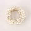 Anna-Kaci Elastic Hair Tie with Faux Pearl Bead Detailing and Stretchable Design - Light Beige - 3 of 4