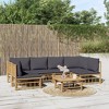 vidaXL Garden Lounge Set Dark Grey, Bamboo Bamboo, Polyester Medium - 2 of 4