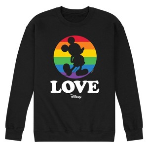 Men's Disney Love Graphic Fleece Sweatshirt - Black - Large - 1 of 4