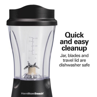 Black 14oz Single-Serve Blender with Travel Lid