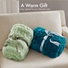 Sapphtopaz 50"x60" Ruched Faux Fur Blanket, Ultra-Soft Comfy Throw Blanket for Bed, Reversible Solid Faux Fur Oeko-Tex Bedding for Bedroom - 2 of 4