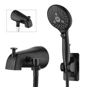 PROOX 5.31 in. Lift-Up Diverter Tub Spout with 6 Spray Handheld Shower in Oil Rubbed Brozne - 1 of 4