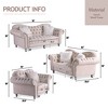 Velvet Loveseat Classic America Chesterfield Tufted Camel Back Couch - Morden Fort - 4 of 4