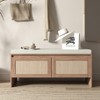 Hrinhom 39.4" W Rattan Storage Bench With Cushion,Shoe Cabinet, Entryway Seat - 3 of 4
