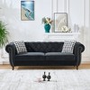 3+2 Seater Chesterfield Velvet Upholstery Sofa with Roll Armrest & Nailhead, Mid Century Modern Upholstered Couch for Living Room, Office, Apartment - 3 of 4
