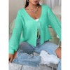 Women's Plus Size Cardigan Hollow Out Open Knit Sweater Ladies Fall Front Tie Shrug - 3 of 4