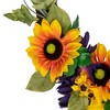 Northlight Sunflower and Mum Twig Autumn Artificial Floral Wreath, 20-Inch - 2 of 4