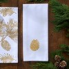 Patricia Heaton Home Gold Embroidered Pinecone Dishtowel Set of 2 - 2 of 3