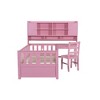Twin Size Wood Platform Bed with Bookshelf, Built-in Desk and Matching Chair - 4 of 4
