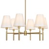 LamQee Large Farmhouse Wheel Chandelier Mid-century Pendant Fixture with Fabric Shades for Interior Lighting - 3 of 4
