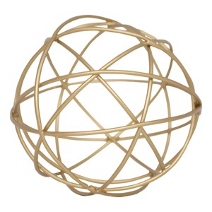 4" Doreen Small Decorative Abstract Themed Tabletop Brass Metal Accent Sphere Figurine - 1 of 4