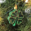 2.75 In Glittered 4 Leaf Clover Irish St Patricks Good Luck Tree Ornaments - 2 of 3