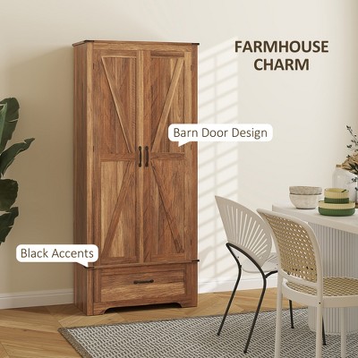 HBEZON 72" Farmhouse Pantry Cabinet with Adjustable Shelves, Kitchen Pantry Cabinet with 2 Doors — фото 6