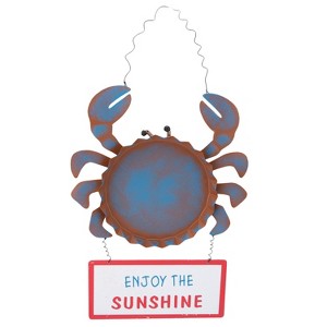 Beachcombers Crab Enjoy Sunshine Wall Sign 12.5 x 21.75 x 1.5 Inches. - 1 of 2