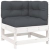 VidaXL Corner Sofa with Cushions White Solid Wood Pine - 2 of 4
