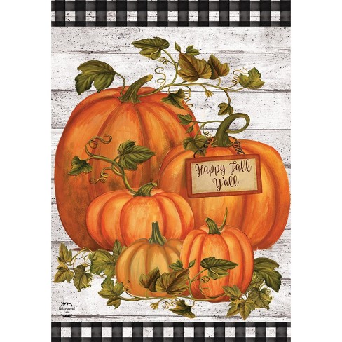 Briarwood Lane Happy Fall Y'all Pumpkins Primitive Garden Flag Autumn ...