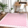 Indoor Modern Washable Area Rugs with Scalloped Print, Ultra Thin Non Slip Throw Carpet for Bedroom Living Room - 3 of 4
