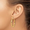 Black Bow Jewelry 3mm Round Hoop Earrings in 10k Yellow Gold, 35mm (1 3/8 Inch) - 4 of 4