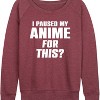 Women's - Instant Message - I Paused My Anime For This Lightweight French Terry Wide Neck Long Sleeve Shirt - 2 of 4