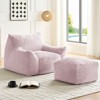 Mjkone Modern Bean Bag Chair, Faux Rabbit Fur Fabric Big Beanbag Chair with Ottoman - 4 of 4
