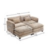 NicBex Chenille Sectional Sofa with 2 Ottomans and Removable Armrests for Living Room,Bedroom,Apartment,Camel - 3 of 4