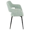 Set of 2 Margarite Mid Century Modern Dining/Accent Chair Pale Green - Lumisource: Ergonomic Design, Metal Legs, Polyester Upholstery - 3 of 4
